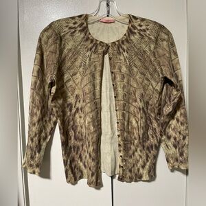 Gianni Bini Brown Patterned Cardigan